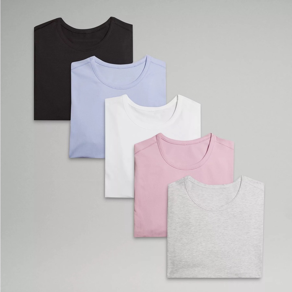 SOLD‼️NEW Lululemon 5 Year Basic T-Shirt 5 Pack $198 Large LM3DBHS Posa/HVPR
